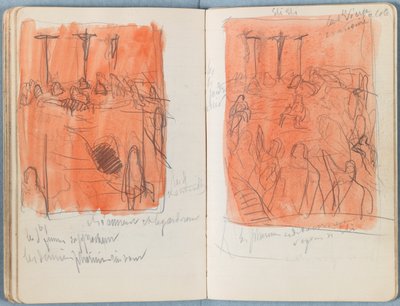 Sider fra et album med Sketches for The Life of Our Lord Jesus Christ, slutten av 1880-tallet (grafitt og vask på papir) av James Jacques Joseph Tissot