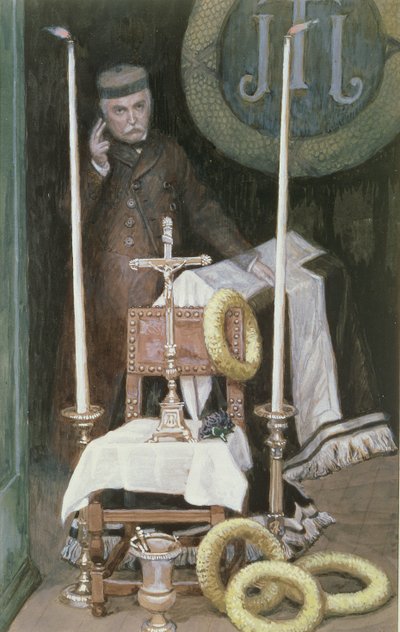 Portrait of the Pilgrim (Selvportrett), illustrasjon for The Life of Christ, ca. 1886-96 (gouache på papp) av James Jacques Joseph Tissot