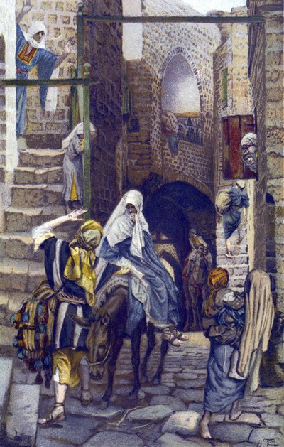 Saint Joseph søker overnatting i Betlehem - Saint Joseph søker overnatting i Betlehem - fra "" Vår Herre Jesu Kristi liv" - 1899 av James Tissot - Saint Joseph søker overnatting i Betleem - Vår Herre Jesu Kristi liv, av Jacques Joseph (Ja av James Jacques Joseph Tissot
