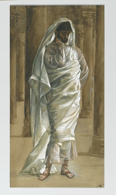 Saint Thomas, illustrasjon fra The Life of Our Lord Jesus Christ, 1886-94 (wc over grafitt på papir) av James Jacques Joseph Tissot