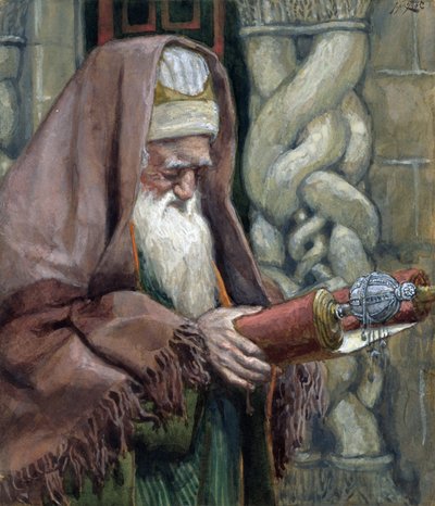 Simeon, illustrasjon for The Life of Christ, ca. 1886-94 (wc og gouache på papp) av James Jacques Joseph Tissot