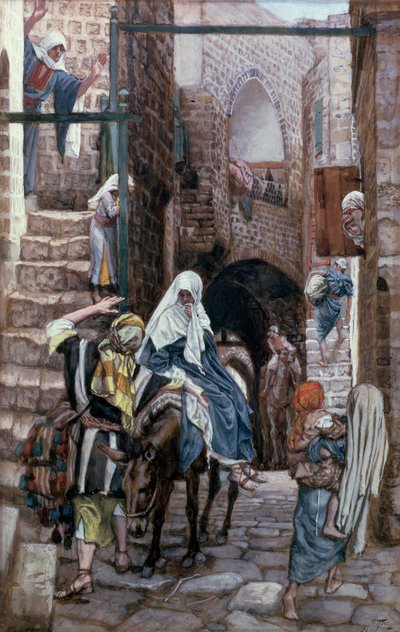 St. Joseph søker overnatting i Betlehem, illustrasjon for The Life of Christ, ca. 1886-94 av James Jacques Joseph Tissot