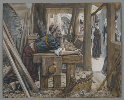 The Anxiety of Saint Joseph, illustrasjon fra The Life of Our Lord Jesu Christ (wc over grafitt på papir) av James Jacques Joseph Tissot