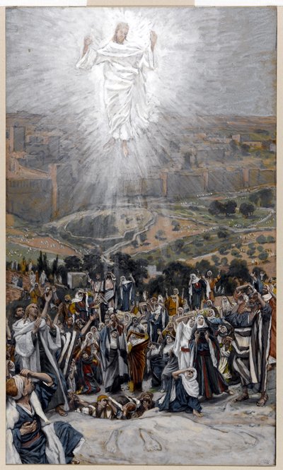 Himmelfarten fra Oljeberget, illustrasjon for The Life of Christ, ca. 1884-96 (wc & gouache på papp) av James Jacques Joseph Tissot