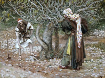 The Barren Fig Tree, illustrasjon for The Life of Christ, ca. 1886-94 (wc & gouache på papp) av James Jacques Joseph Tissot