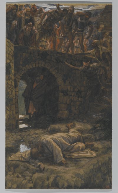 Bekken av Kedron. He Shall Drink of the Brook on the Way, illustrasjon for The Life of Christ, ca. 1886-94 (wc & gouache på papp) av James Jacques Joseph Tissot