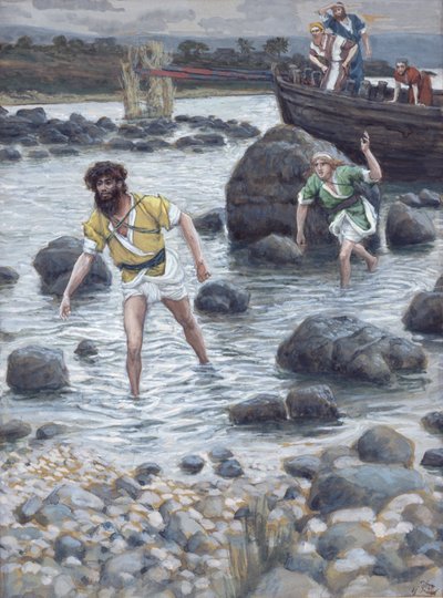 The Calling of St. James and St. John, illustrasjon for The Life of Christ, ca. 1886-94 (wc & gouache på papp) av James Jacques Joseph Tissot