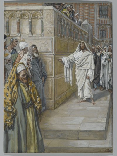 The Corner Stone, illustrasjon fra The Life of Our Lord Jesus Christ, 1886-94 (wc over grafitt på papir) av James Jacques Joseph Tissot