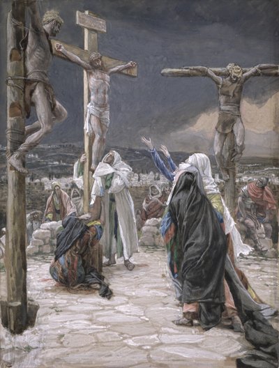 The Death of Jesus, illustrasjon for The Life of Christ, ca. 1884-96 (wc & gouache på papp) av James Jacques Joseph Tissot