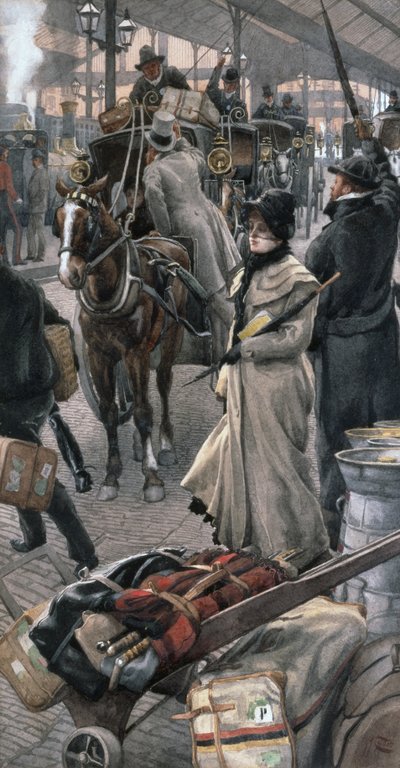 The Departure Platform, Victoria Station (blyant og akvarell) av James Jacques Joseph Tissot