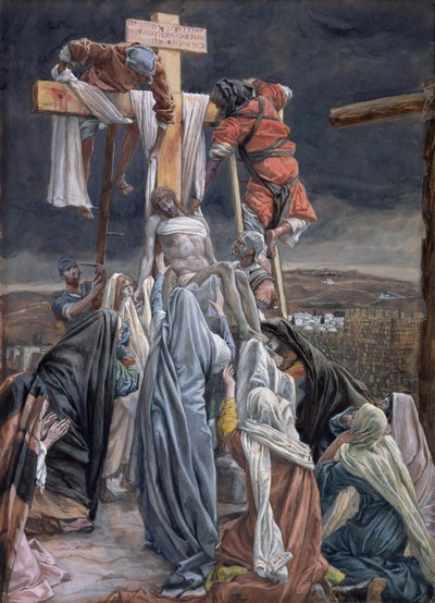 The Descent from the Cross, illustrasjon for The Life of Christ, ca. 1884-96 (wc & gouache på papp) av James Jacques Joseph Tissot