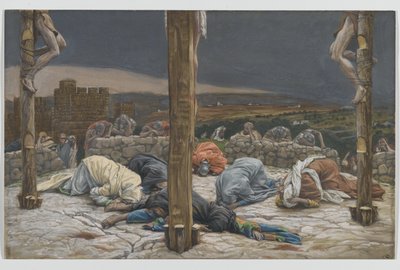 Jordskjelvet, illustrasjon fra The Life of Our Lord Jesus Christ, 1886-94 (wc over grafitt på papir) av James Jacques Joseph Tissot
