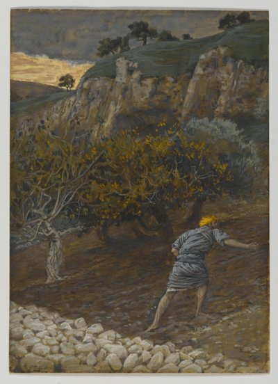 Fienden som sår, illustrasjon fra Vår Herre Jesu Kristi liv (wc over grafitt på papir) av James Jacques Joseph Tissot