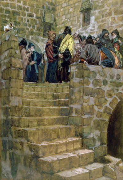 The Evil Counsel of Caiaphas, illustrasjon for The Life of Christ, ca. 1886-96 (gouache på papp) av James Jacques Joseph Tissot