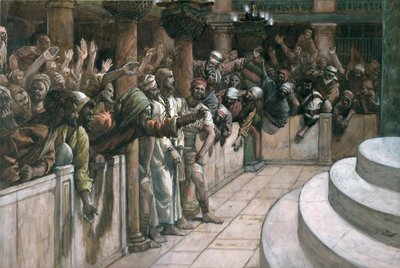 The False Witness, illustrasjon for The Life of Christ, ca. 1884-96 (wc & gouache på papp) av James Jacques Joseph Tissot