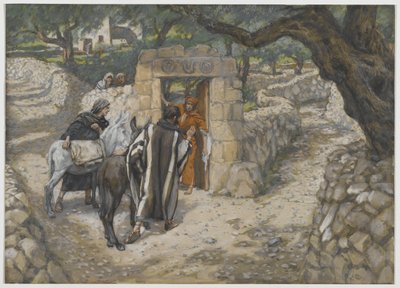 The Foal of Bethpage, illustrasjon fra The Life of Our Lord Jesus Christ, 1886-94 (wc over grafitt på papir) av James Jacques Joseph Tissot