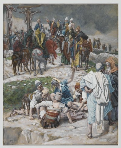 The Garments Divided by Cast Lots, illustrasjon fra The Life of Our Lord Jesus Christ, 1886-94 (wc over grafitt på papir) av James Jacques Joseph Tissot