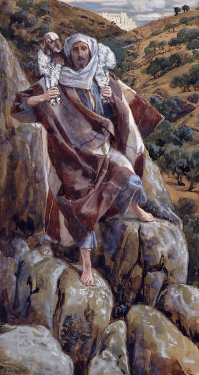 Den gode hyrde, illustrasjon for The Life of Christ, ca. 1886-94 (gouache på papp) av James Jacques Joseph Tissot