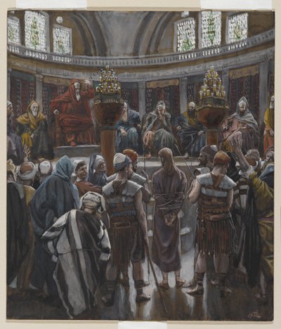 The Morning Judgement, illustrasjon fra The Life of Our Lord Jesus Christ, 1886-94 (wc over grafitt på papir) av James Jacques Joseph Tissot