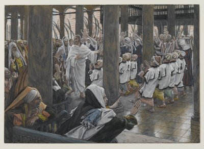 The Procession in the Temple, illustrasjon fra The Life of Our Lord Jesus Christ, 1886-94 (wc over grafitt på papir) av James Jacques Joseph Tissot