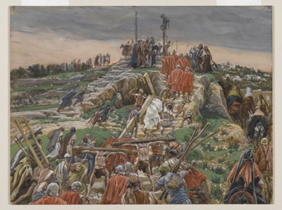Prosesjonen nærmer seg Golgata, illustrasjon fra The Life of Our Lord Jesus Christ, 1886-94 (wc over grafitt på papir) av James Jacques Joseph Tissot