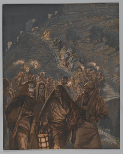 The Procession of Judas, illustrasjon fra The Life of Our Lord Jesus Christ, 1886-94 (wc over grafitt på papir) av James Jacques Joseph Tissot