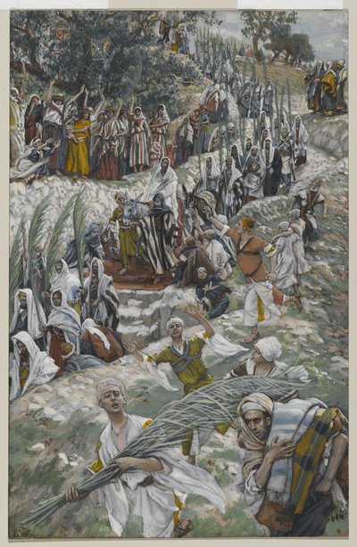 Prosesjonen på Oljeberget, illustrasjon fra Vår Herre Jesu Kristi liv, 1886-94 (wc over grafitt på papir) av James Jacques Joseph Tissot