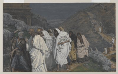 The Protestations of Saint Peter, illustrasjon fra The Life of Our Lord Jesus Christ, 1886-94 (wc over grafitt på papir) av James Jacques Joseph Tissot
