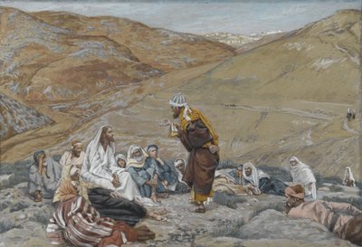 The Scribe Stood to Tempt Jesus, illustrasjon fra The Life of Our Lord Jesus Christ, 1886-94 (wc over grafitt på papir) av James Jacques Joseph Tissot
