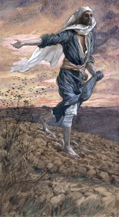 The Sower, illustrasjon for The Life of Christ, ca. 1886-94 (wc & gouache på papp) av James Jacques Joseph Tissot