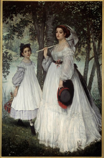 De to søstrene eller "" portretter i en park" Maleri av Jacques Joseph (Jacques-Joseph) Tissot dit James Tissot (1836-1902) av James Jacques Joseph Tissot