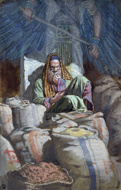 Du dåre, denne natten skal din sjel kreves av deg, illustrasjon til The Life of Christ, ca. 1886-94 (wc & gouache på papp) av James Jacques Joseph Tissot