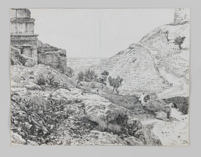 Absaloms grav, Josafats dal, illustrasjon fra Vår Herre Jesu Kristi liv av James Jacques Joseph Tissot