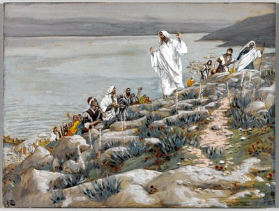 Dere søker meg ikke fordi dere så miraklene, men fordi dere spiste av brødene, illustrasjon til The Life of Christ, ca. 1884-96 (wc & gouache på papp) av James Jacques Joseph Tissot