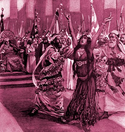 Athaliah og Joash av J James Tissot - Bibelen av James Jacques Joseph after Tissot