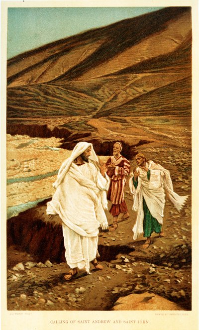 Kalling av St. Andreas og St. Johannes - St. Johannes - Bibelen av James Jacques Joseph after Tissot