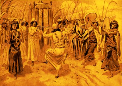 David danser foran arken av Tissot - Bibelen av James Jacques Joseph after Tissot