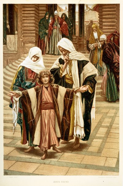 Jesus funnet, Saint Luke - Kapittel 2 - Bibelen av James Jacques Joseph after Tissot
