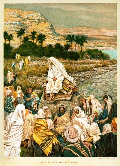 Jesus Undervisning på Sear Shore - St Mark - Bibelen av James Jacques Joseph after Tissot