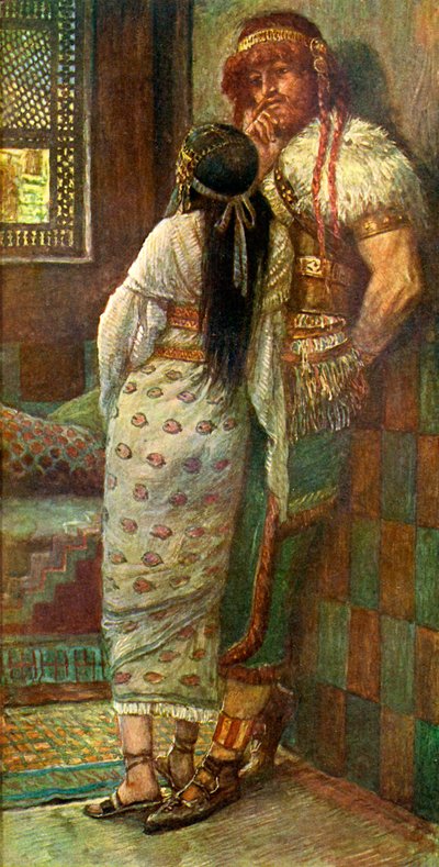 Samson og hans kone av J James Tissot - Bibelen av James Jacques Joseph after Tissot