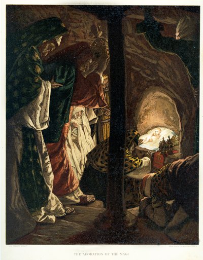 The Adoration of the Magi, St Luke, Bibelen av James Jacques Joseph after Tissot