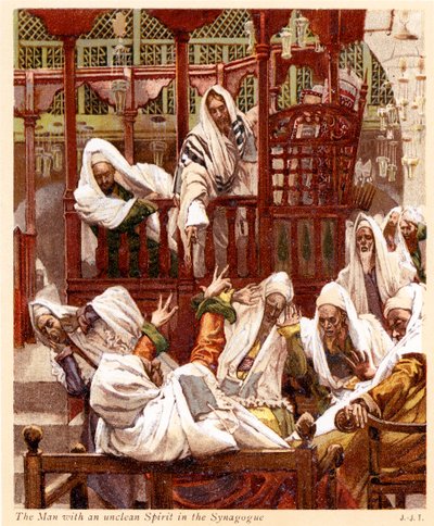 Mannen med en uren ånd - Bibelen av James Jacques Joseph after Tissot