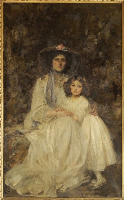 Lady Dickson-Poynder og hennes datter Joan, ca. 1905 av James Jebusa Shannon