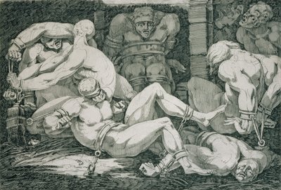 Ugolino og hans sønner i Tower of Famine, 1700-tallet av James Jefferys