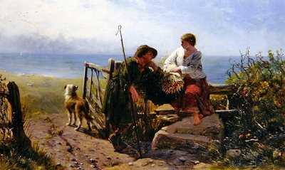 The Trysting Place (olje på lerret) av James John Hill