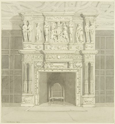 Peis i Langton Mansion, på baksiden av James Johnson