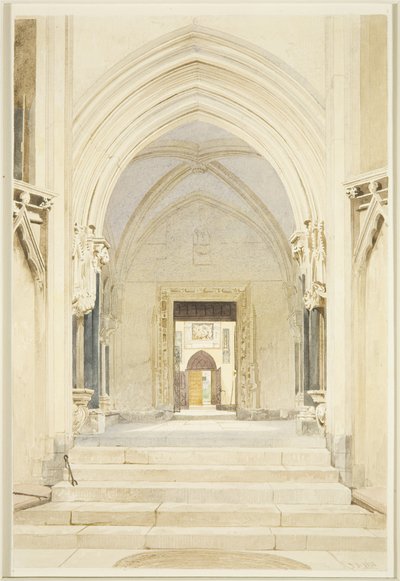 North Porch of St Mary Redcliffe, ser sørover av James Johnson