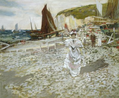 The Shingle Beach (wc og heving på papir) av James Kay