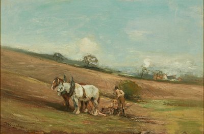 Vårpløying (olje på lerret) av James Lawton Wingate