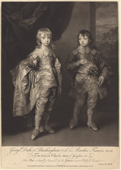 George Duke av Buckingham med sin bror Francis av James MacArdell after Sir Anthony van Dyck